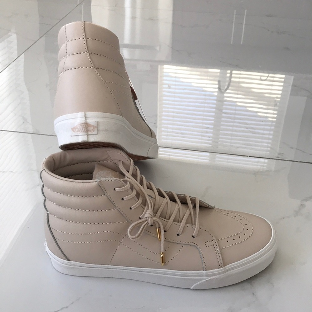 VANS SK8-HI REISSUE DX LEATHER WHISPER PINK SHOES - Picture 11 of 16